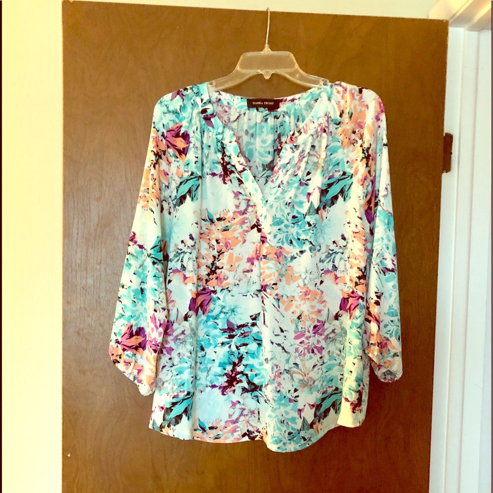 Ivanka Trump floral blouse size L